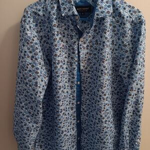 Men's Alex Vando Blue Patterned Shirt